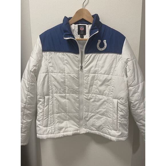 NFL Indianapolis Colts Women's White Lightweight Puffer Jacket Size XL - Picture 1 of 8